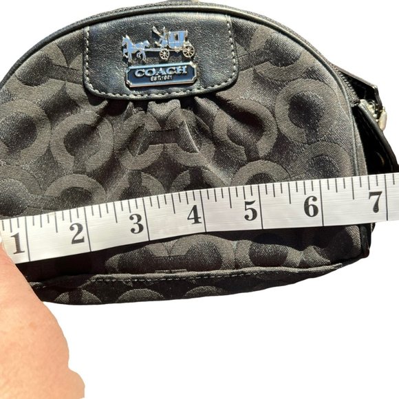 Coach Black Small Clutch Bag /Wallet Purple Lined - Picture 6 of 7